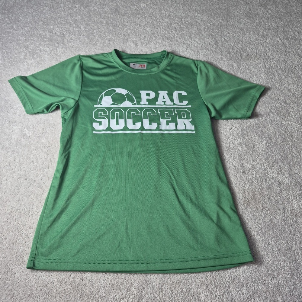 A4 Apparel performance Green PAC soccer t-shirt Youth Size Medium